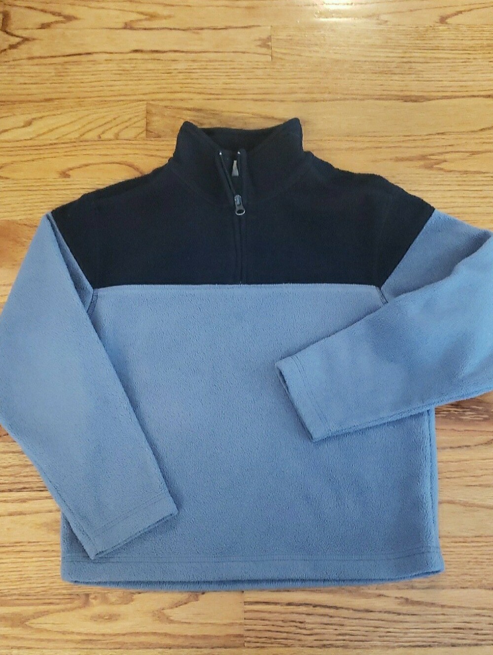Fleece Quarter Zip Two-tone Blue Sweatshirt by MTA Pro Size: 10/12